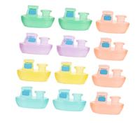 Kisangel 12pcs Mini Cruise Ships Ornament Set Glow-in-the-dark Resin Decoration Fish Tank Scene Decor Miniature Statue for Garden