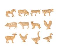 Kisangel 12pcs Mini Farm Animal Figurines Realistic Plastic Poultry Models Including Chicken Duck Goose Donkey Cow Collectible for Play Home Decor Party Gifts and Educational Use