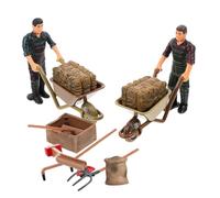 Kisangel 12pcs Miniature Farm Accessories Set with Realistic Farmer Models and Mini Rake Lifelike Gardening Tools for Micro Farm Decor Photography Props Party Decorations
