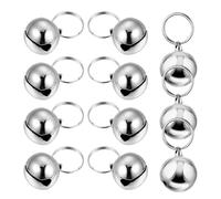 Kisangel 12pcs Pet Bells for Cat Dog Pet Collar Charm Pendant Accessories Silver Bells for Small Animal Training