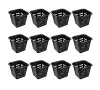 Kisangel 12pcs Plastic Plant Grow Basket with Root Fixing Holder, Thickened Hollow Design for Garden Planting, Sun Protection Hydroponic Plant Baskets Suitable for Vegetable Growing