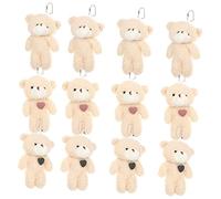 Kisangel 12Pcs Plush Bear Keychain Pendants Cute Mini Bear Bag Charm for Valentine's Day Birthday Christmas Decor Portable Hanging Decoration for Adults