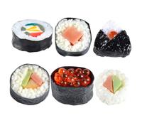 Kisangel 12pcs Realistic Sushi Model Lifelike Simulation Food for Kitchen Decoration Display Props Japanese Style Fake Onigiri