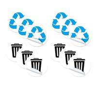 Kisangel 12pcs Self-Adhesive Recycle Trash Bin Sticker for Waste Classification with Sturdy PVC Material Suitable for Daily Use on Garbage Collection Trucks and Glass Windows