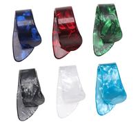 Kisangel 12pcs Thumb Finger Guitar Picks Durable Plectrums for Guitar Bass Red White Black Light Blue Dark Blue Green for Fingerstyle Practice