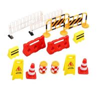 Kisangel 14Pcs Traffic Cones Educational Plastic Road Signs Barricades for Interactive Learning Tool for Boys for Playtime Scale Models