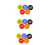 Kisangel 15 pcs Poker Dealer Buttons Set with Little Blind Big Blind Kill and Reserved Chips for Poker Night and Tournaments Accessories