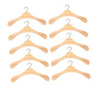 Kisangel 15cm Wooden Doll Hangers for BJD Dolls 10-Piece Set Natural Color Clothes Storage for Accessories and Organizing