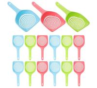 Kisangel 15pcs Cat Litter Scooper with Ergonomic Handle for Clumping and Crystal Litter Small Plastic Scoop for Cats and Dogs Portable Waste Picker for Easy Pet Box Cleaning