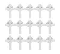 Kisangel 15pcs Christian Cross Lapel Pins: Religious Chaplain Brooch Tie Pins - Cross Brooch for Church Funeral First Communion Baptism, Men and Women, Silver