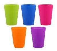 Kisangel 15pcs Colorful Plastic Tumblers Cups Beverage Drinking Cups Reusable Holiday Party Tableware Party Supplies Container 101-200ml (Mixed Color)
