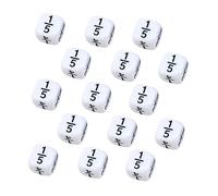 Kisangel 15Pcs Fraction Dice Educational Math Manipulatives for School Learning Round Corner Arithmetic for Teaching Fractions and Enhancing Math Skills