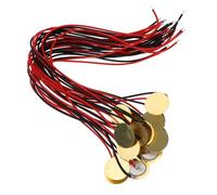Kisangel 15pcs Guitar Pickup Piezoelectric Acoustic Pickup Transducer with Brass Diaphragm Disc and Plastic Housing, Easy Installation and Connects to Audio Devices for Musicians the Go