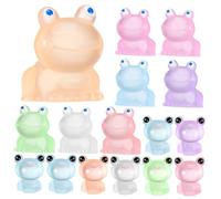 Kisangel 16 Pcs Mini Resin Frogs Luminous Figurines Glow Dark Small Frog Statues for Tabletop Shelf Dollhouse Garden Decor Resin Craftsmanship
