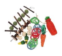 Kisangel 16pcs Natural Chew for Hamsters and Guinea Pigs Safe Hanging Rabbit Playthings Durable Biting Supplies for Pets for Chewing and Teeth Care