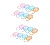 Kisangel 16pcs Pacifier Holder Case Pacifier Box Lid Portable Storage Container for Diaper Bag for Bibs Dummies Months Random Color
