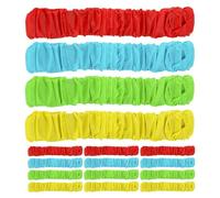 Kisangel 16pcs Three Legged Race Bands Elastic Stretchy Team Relay Straps for Field Day Games Party Accessories Bright Outdoor Backyard Fun Supplies