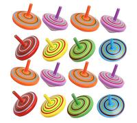 Kisangel 16pcs Wooden Gyro for Educational Desktop Stress Relief with Bright Random Colors Creative Handcrafted Design for Childrens Play and Parent Interaction Random Color