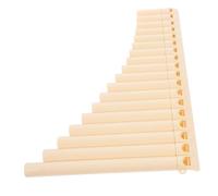 Kisangel 18-note c Pan Flute 18 Pipes Beige School Musical Instrument Educational Panpipes for Beginner Teaching and Performance