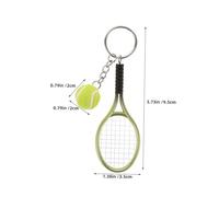 Kisangel 18pcs Colorful Mini Tennis Racket Keychains with Ball Pendants Lightweight Plastic Key Rings for Sport Lovers Bag Charms Party Favors in Gold Silver Purple Green Red Blue