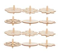 Kisangel 18pcs Wooden Spinning Top Tops Craft Gyro Unfinished Small Handmade Wood DIY Painting