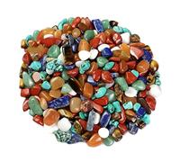 Kisangel 1bag Small Gravel Material Aventurine Chips for Rocks Painting Craft Projects Crystal Quartz Agate Tiger's Eye Lapis Lazuli Bag Home Decor Educational Tool