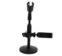 Kisangel 1Pc Adjustable Microphone Stand for Desktop Versatile Table Mic Holder with Phone Bracket Sturdy Construction for Home Stage Use Supports Various Microphone