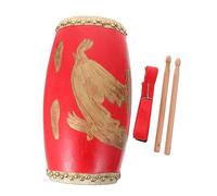 Kisangel 1Pc Dragon Pattern Chinese Waist Drum Cowhide Performance Instrument for Adults Traditional Props for Yangko Dancing Attractive Rivet Design Durable Secure Strap