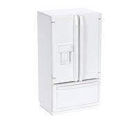 Kisangel 1pc Miniature House Double Door Refrigerator Retro Mini Fridge for Dollhouse Decoration Photography Prop Lightweight Design