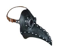 Kisangel 1pc PU Leather Beak Mask for Halloween Party Decorative Steampunk Plague Doctor Mask with Silver Nails for Festivals Dances and Imaginative Play