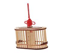 Kisangel 1pc Wooden Double Lattice Cage for Crickets Practical and Convenient Insect Holder for Boys and Girls Exploration and Observation Handmade Design for Nature Study
