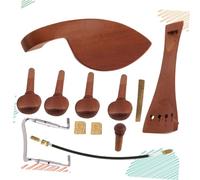 Kisangel 1Set Jujube Wood Violin Accessories Kit Chin Rest Tuning Pegs Tailpiece Balance Rope Screws Cork Durable and Premium Quality for Enhanced Violin Performance Light Yellow