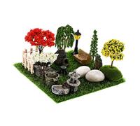 Kisangel 1set Miniature Garden Accessories Artificial Grass Tiny Figurines and Landscape Decorations for Dollhouses Fairy Gardens and Terrariums of Durable Easy Install Elements for