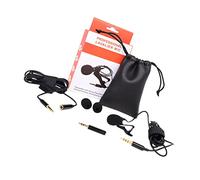 Kisangel 1Set Portable Lavalier Microphone Omnidirectional Clip Mic for Conference Live Video Recording Online Teaching High Sensitivity Interference Durable Design