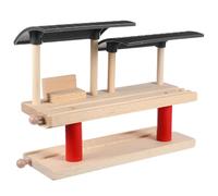 Kisangel 1set Wooden Double-deck Train Station Platform DIY Model Educational Railway Track Accessory for Creative Puzzle Track Play and Pretend Train Station Scenes