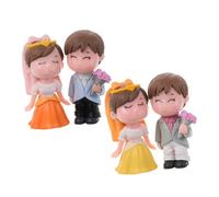Kisangel 2 Pairs Bride and Groom Cake Topper Figurines for Wedding Decor Safe Materials Romantic Couple Design for Cake Decoration and Centerpieces Versatile Wedding Day Accessory