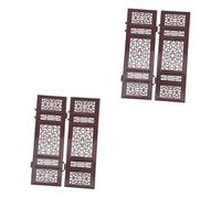 Kisangel 2 Pairs Mini Chinese Antique Folding Screen Doll Accessories Lifelike Miniature Decoration for Dollhouse Creative Micro Landscape Decor