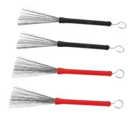 Kisangel 2 Pairs Retractable Wire Drum Brushes Heavy Duty Metal Wire Brush Sticks for Jazz Percussion and Snare Drums Dual Color Design for Versatile Playing Dynamics