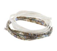 Kisangel 2 Pcs Acoustic Guitar Body Trim Binding Strips 1640×6×1.5mm Plastic Purfling Inlay for Edge and Soundhole Decoration, Abalone and White Shell Color, Luthier Binding Supplies