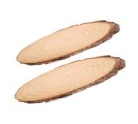 Kisangel 2 Pcs Oval Wood Slices Outdoor Stepping Stones with Textured Surface for Garden Pathway Walkway Weather Resistant Wooden Path Stones for Decoration and Craft Projects