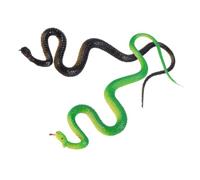 Kisangel 2 Pcs Realistic Soft Rubber Snake Figurines Small Black and Green Simulation Snake for Pranks and Halloween Decorations and Party Props