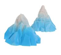Kisangel 2 Pcs Resin Arctic Iceberg Aquarium Decorations Realistic Mountain Fish Tank Landscape Ornaments for DIY Sand Table Micro Scenery Creative Home and Office Aquarium Decor