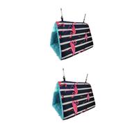 Kisangel 2 Pcs Triangle Parrot Bed House Strong Bird Nest Hammock Outdoor Birds Nest Warm Parrot Hammock Budgie Bedding