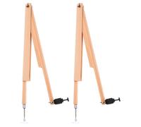 Kisangel 2 Pcs Wooden Math Compass for Students and Teachers, Educational Tool Sturdy Wooden Material, for Student Practice and Drawing Circles in Classroom or School Drafting