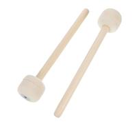 Kisangel 2 Pcs Wool Felt Head Wooden Drumsticks Big Snare Drum Hammer Convenient Percussion Musical Accessories