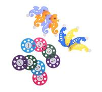 Kisangel 2 Sets Diving Pool with Numbered Discs Seahorse Dolphin Design Splash Water Flying Disc for Hand-eye Coordination Interactive Learning and Underwater Training Games