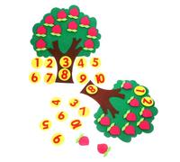 Kisangel 2 Sets Felt Apple Tree Counting DIY Puzzle Educational Math Game for Preschool Classroom Decor Kindergarten Teaching Supply Enhances Skills and Problem Solving