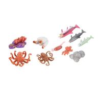Kisangel 2 Sets Growth Cycle Model Lifelike Salmon and Octopus Figurines Educational for Enhance Nature Cognition Safe Realistic Animal Figures