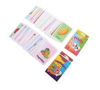 Kisangel 2 Sets Learning Flash Cards for Speech Therapy Educational Cognitive Cards with Fruits and Vegetables for Early Childhood Development