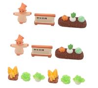 Kisangel 2 Sets Miniature Farming Simulation Tools with Cabbage Pumpkin Radish Wheat Stalk Decorations Realistic Dollhouse Garden Ornaments for Landscape DIY Craft and Rural Scene
